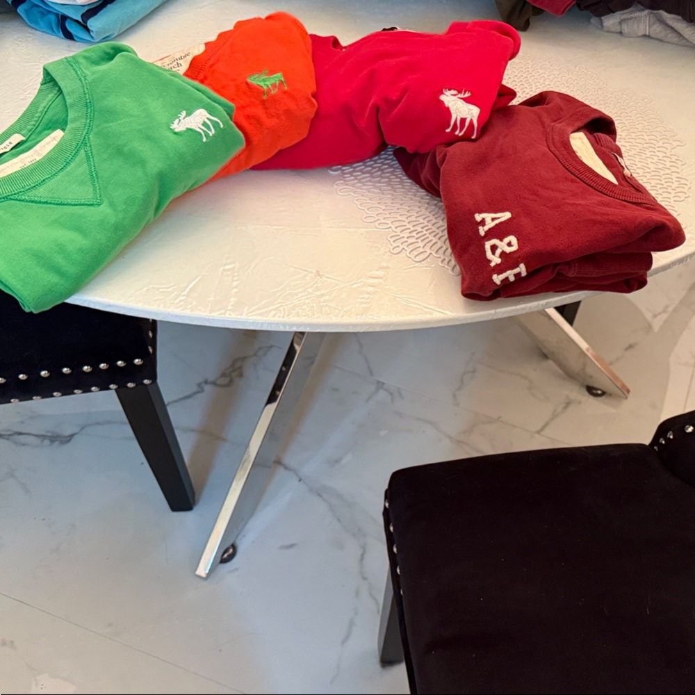 Abercrombie & Fitch Green, Orange, Red Short Sleeve Tees. All 4 for $50